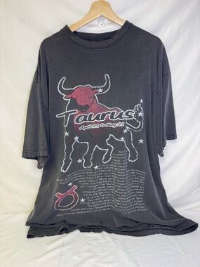 Taurus Graphic Short Sleeve Tee - Black with Red Accent